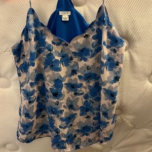 Jcrew scallop edge camisole - blue watercolor flowers